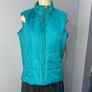 River & Rose Women’s Vest Full Front Zip Up  Sz L Green color